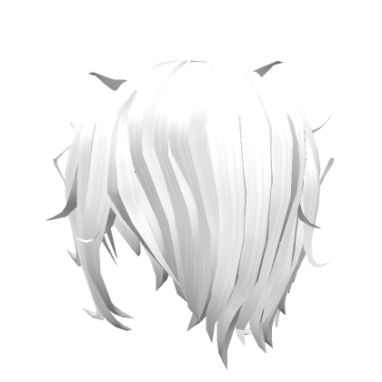 Messy Cool Boy Anime Hair (White)