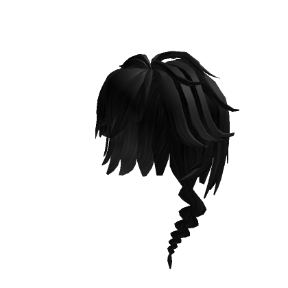 Roblox Item messy anime hair with braid (black)