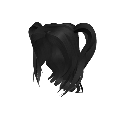 Roblox Item Black Long Cute Hair With Pigtails