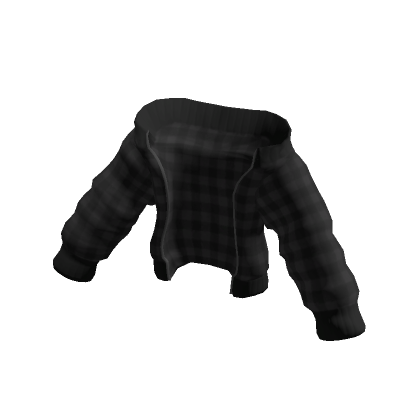 Black Plaid Oversized Off Shoulder Jacket | Roblox Item - Rolimon's