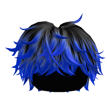 Fluffy Messy Blue Hair - Roblox