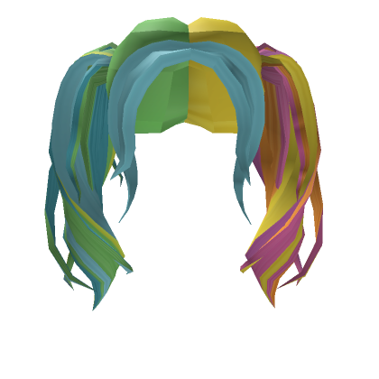 Roblox Item  Rainbow hair with pigtails