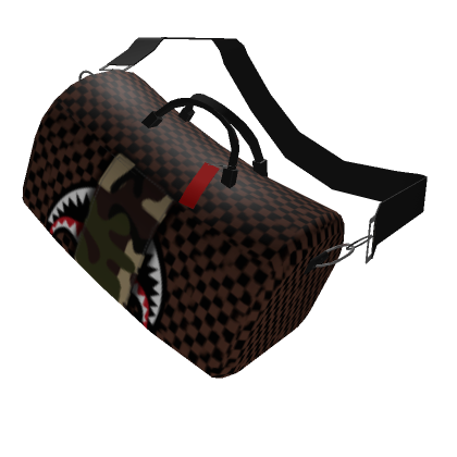 Brown Sprayground Shark Duffle Bag