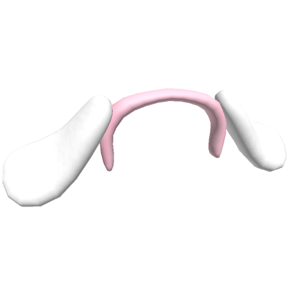 Cute Big Droopy Ears (White Pink Puppy Headband)'s Code & Price - RblxTrade