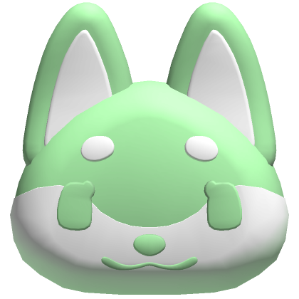 Roblox Item Pastel Green Fox Mask