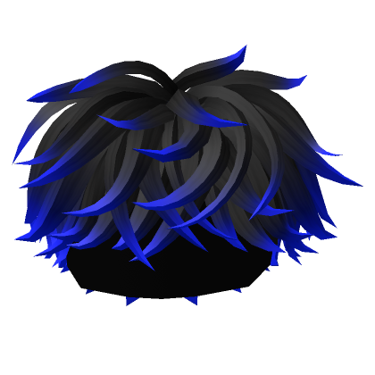 Fluffy Messy Blue Hair - Roblox