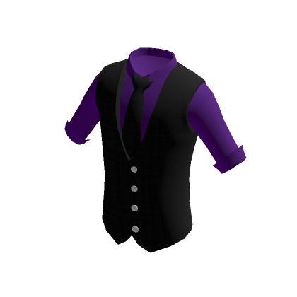 Black vest shop purple shirt