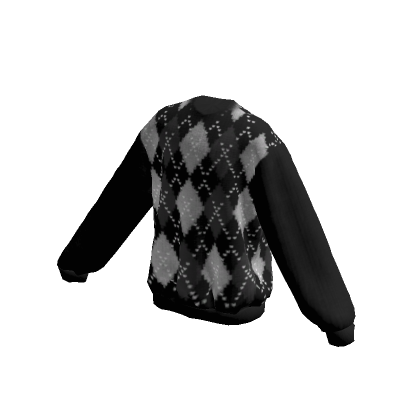 Roblox Item Black Argyle Oversized Sweater