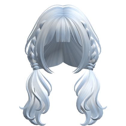 Roblox Item Cute Braided Pigtails(Sky Blue)
