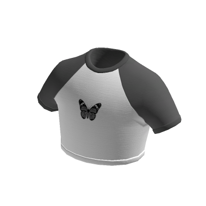 🦋 Butterfly Crop top Shirt - Dark Grey's Code & Price - RblxTrade