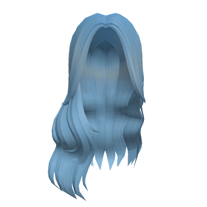 Roblox Item Light Ocean Blue Long Soft Middle Part Curls
