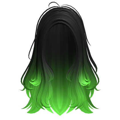 Natural Messy Anime Hair (Dark Green) - Roblox