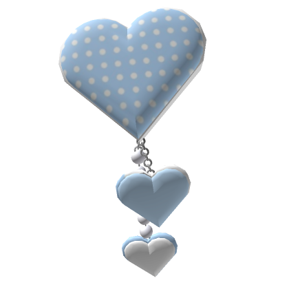 Roblox Item heart beaded hair clip blue