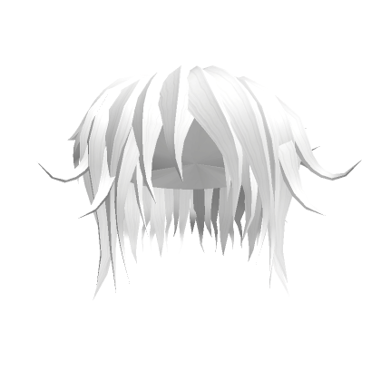 Messy Mullet Anime Hair (White)'s Code & Price - RblxTrade