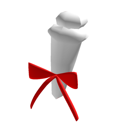Roblox Item white Korblox leg with red bow