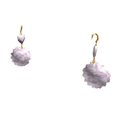 Fluffy Heart Earrings in White Roblox
