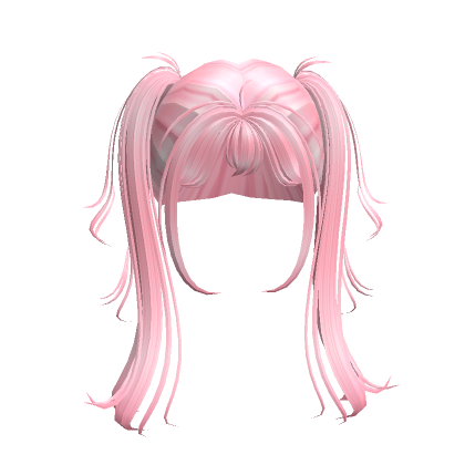 Roblox Item Messy Pink Long Pigtails