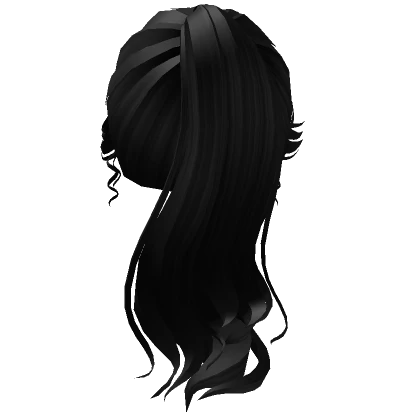 Elegant Black Wavy Ponytail 2