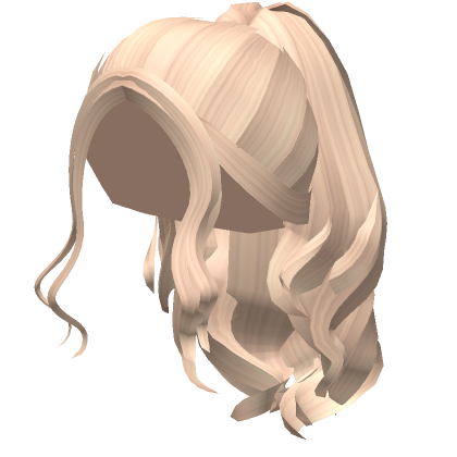 Blonde Curly Hair w Bow - Roblox