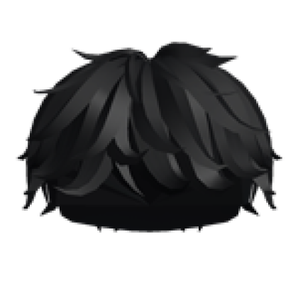 Black Fluffy Messy Boy Hair - Roblox