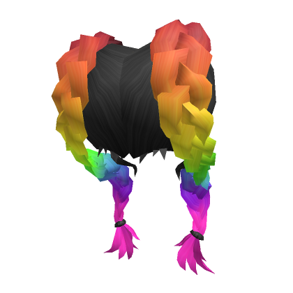 Roblox Item Rainbow Braids (Black)