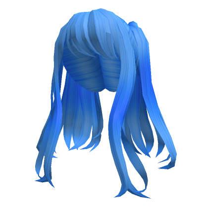 Roblox Item Loose Long Bangs Anime Pigtails in Blue