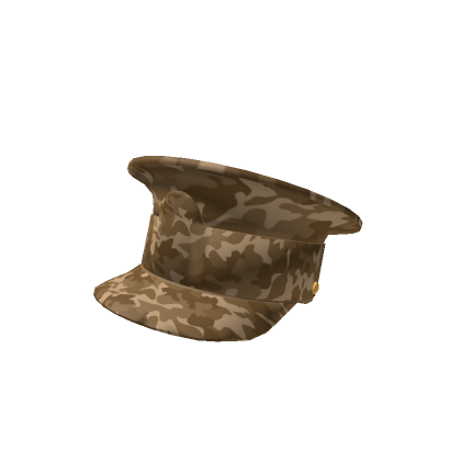 Roblox Item Army Desert Camo Brown Captain Hat Military Navy
