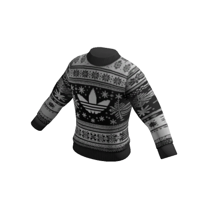 Roblox Item adidas Black & White Christmas Sweater