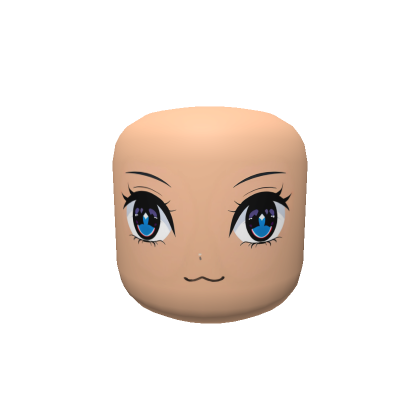 Amused Anime Face Head - Blue Eyes Mask | Roblox Item - Rolimon's