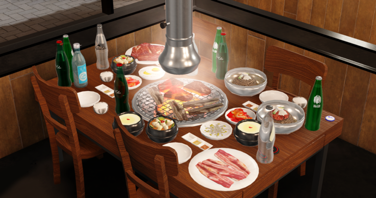 Korean flash game - Roasting Korean barbecue game 