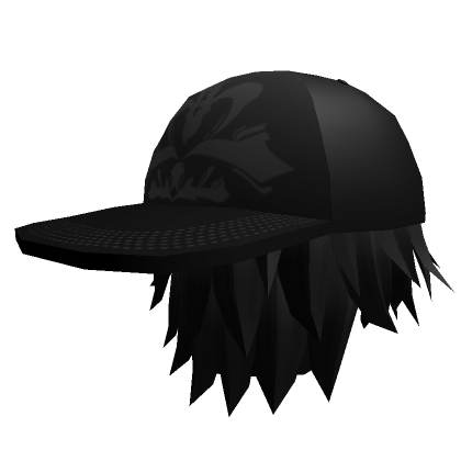 Black Messy Hair with Graphic Cap | Roblox Item - Rolimon's