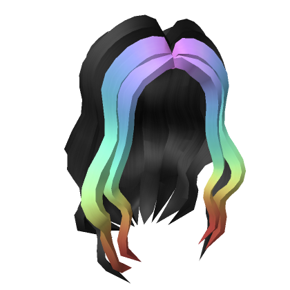 Black & Rainbow Wavy Hair's Code & Price - RblxTrade