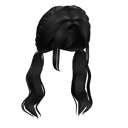 Roblox Item Aesthetic wavy braided pigtails in black