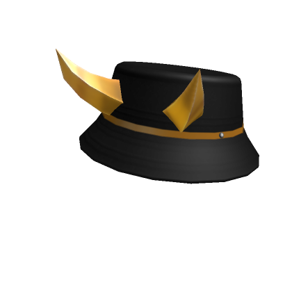 Black Trendy Hat w/ Golden Horns Roblox Item Rolimon #39 s