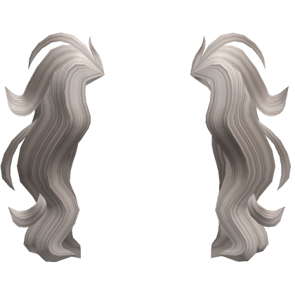 Long Hair Extensions w/ Pigtails in White's Code & Price - RblxTrade