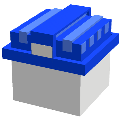 Pixel white head w/ blue safety helmet | Roblox Item - Rolimon's