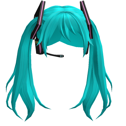 Hatsune Miku Headphones 1 wavy hair