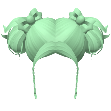 Roblox Item Creepy Cute Bow Pigtails Green