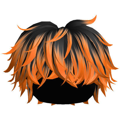 🎃 Orange to Black Messy Wavy Fluffy Cool Boy Hair's Code & Price