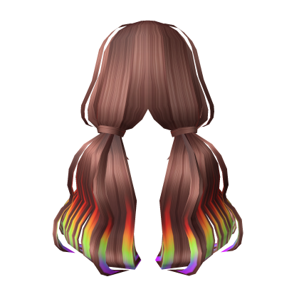 Roblox Item Dream Girl Low Pigtails Brown To Rainbow