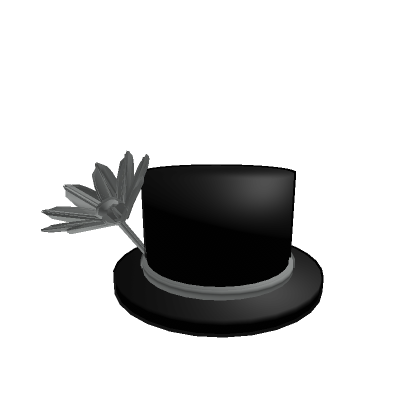Black and Grey Flower Top Hat | Roblox Item - Rolimon's