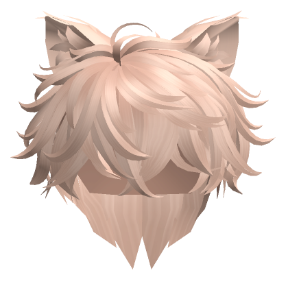 Roblox Item Messy Anime Hair w/ Cat Ears in Blonde
