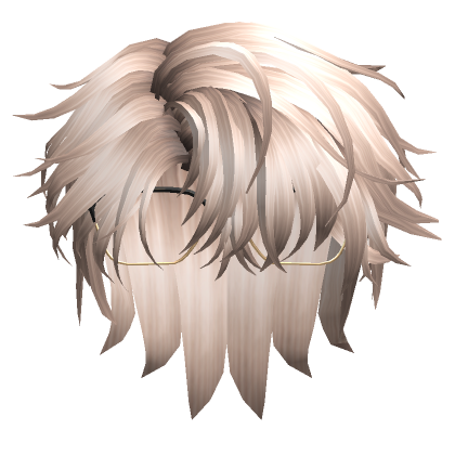 Roblox Item Messy Parted Hair w/ Glasses in Platinum Blonde