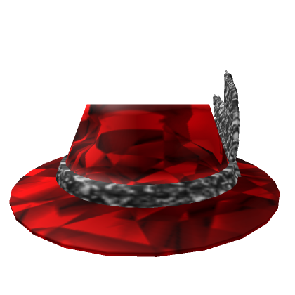 Roblox Item Red Sparkling Feathered Fedora
