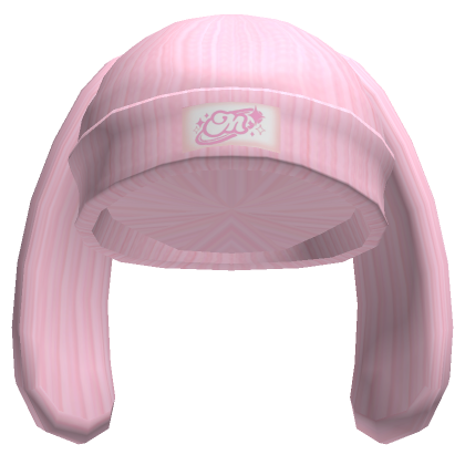 Roblox Item  Y2K Pink Knitted Rabbit Beanie