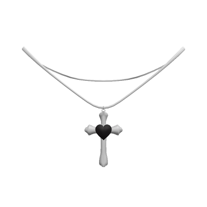 1.0 black heart cross necklace | Roblox Item - Rolimon's