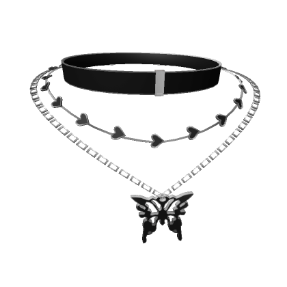 Roblox Item Silver Butterfly Necklace