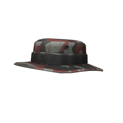 Red camo boonie hat top