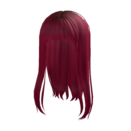 Roblox Item Dainty Straight Bang Hair - Candy Red