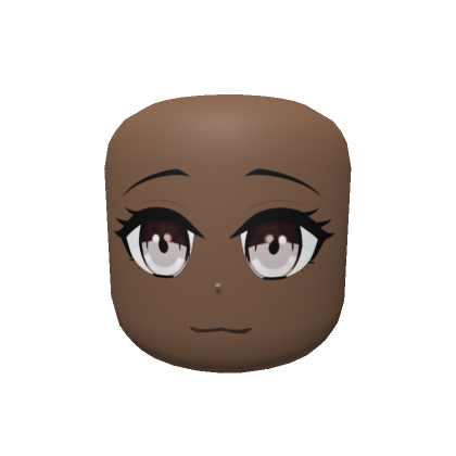 Dark Anime Face Head - Pastel Brown